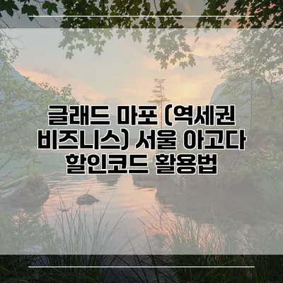 글래드 마포 (역세권 비즈니스) 서울 아고다 할인코드 활용법