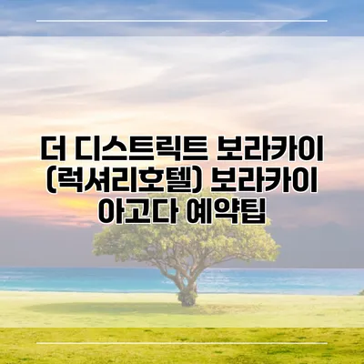 더 디스트릭트 보라카이 (럭셔리호텔) 보라카이 아고다 예약팁