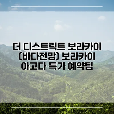 더 디스트릭트 보라카이 (바다전망) 보라카이 아고다 특가 예약팁