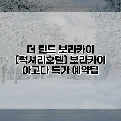더 린드 보라카이 (럭셔리호텔) 보라카이 아고다 특가 예약팁