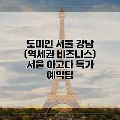 도미인 서울 강남 (역세권 비즈니스) 서울 아고다 특가 예약팁