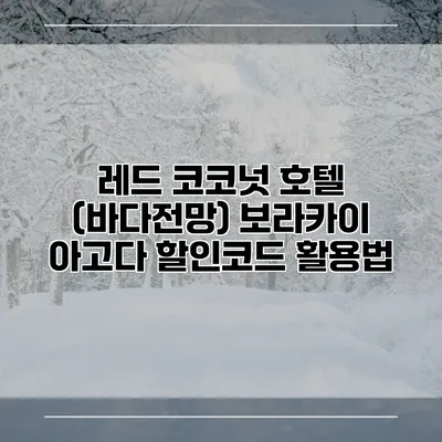 레드 코코넛 호텔 (바다전망) 보라카이 아고다 할인코드 활용법