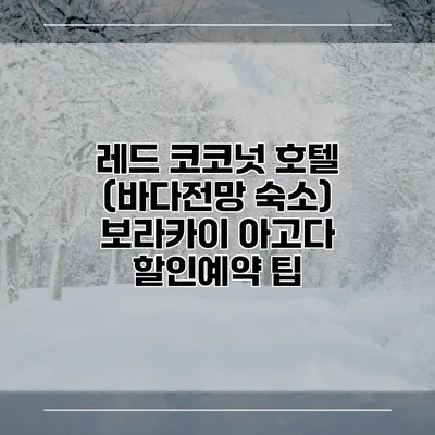 레드 코코넛 호텔 (바다전망 숙소) 보라카이 아고다 할인예약 팁
