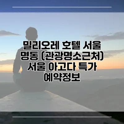 밀리오레 호텔 서울 명동 (관광명소근처) 서울 아고다 특가 예약정보