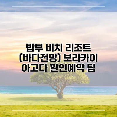 밥부 비치 리조트 (바다전망) 보라카이 아고다 할인예약 팁