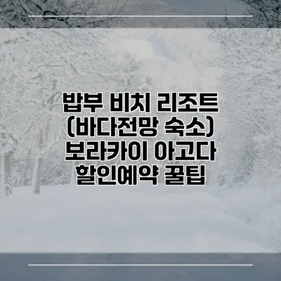 밥부 비치 리조트 (바다전망 숙소) 보라카이 아고다 할인예약 꿀팁