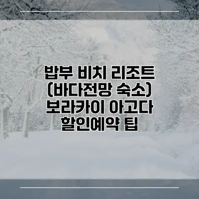 밥부 비치 리조트 (바다전망 숙소) 보라카이 아고다 할인예약 팁