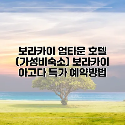 보라카이 업타운 호텔 (가성비숙소) 보라카이 아고다 특가 예약방법
