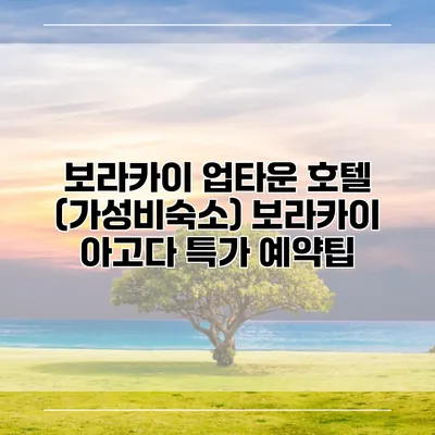 보라카이 업타운 호텔 (가성비숙소) 보라카이 아고다 특가 예약팁