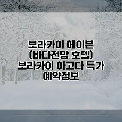 보라카이 헤이븐 (바다전망 호텔) 보라카이 아고다 특가 예약정보