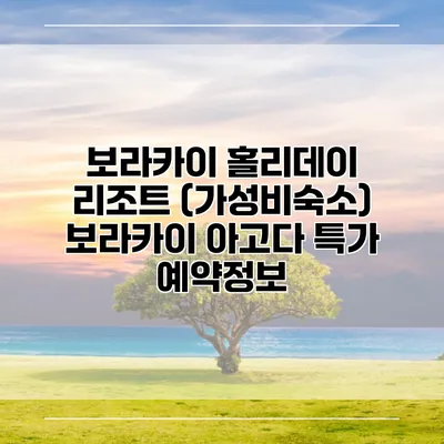 보라카이 홀리데이 리조트 (가성비숙소) 보라카이 아고다 특가 예약정보