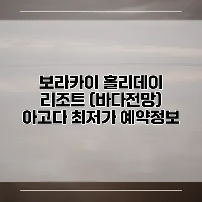 보라카이 홀리데이 리조트 (바다전망) 아고다 최저가 예약정보