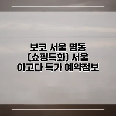 보코 서울 명동 (쇼핑특화) 서울 아고다 특가 예약정보