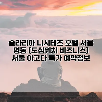 솔라리아 니시테츠 호텔 서울 명동 (도심위치 비즈니스) 서울 아고다 특가 예약정보