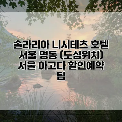 솔라리아 니시테츠 호텔 서울 명동 (도심위치) 서울 아고다 할인예약 팁