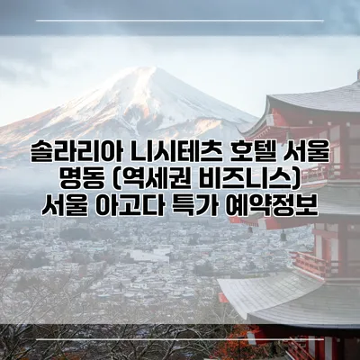 솔라리아 니시테츠 호텔 서울 명동 (역세권 비즈니스) 서울 아고다 특가 예약정보