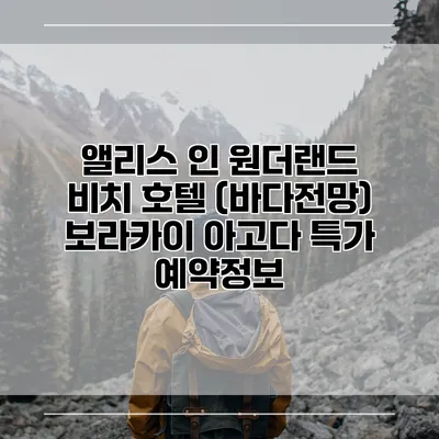 앨리스 인 원더랜드 비치 호텔 (바다전망) 보라카이 아고다 특가 예약정보