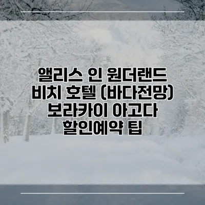 앨리스 인 원더랜드 비치 호텔 (바다전망) 보라카이 아고다 할인예약 팁