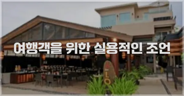 여행객을 위한 실용적인 조언