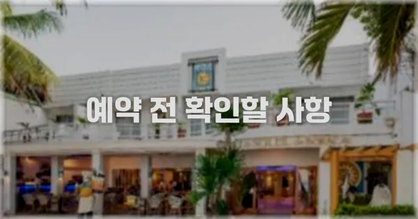 예약 전 확인할 사항