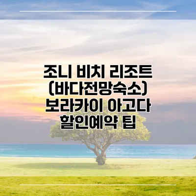 조니 비치 리조트 (바다전망숙소) 보라카이 아고다 할인예약 팁