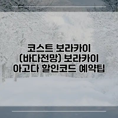 코스트 보라카이 (바다전망) 보라카이 아고다 할인코드 예약팁