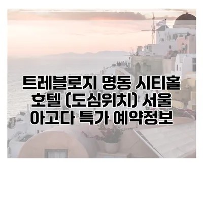 트레블로지 명동 시티홀 호텔 (도심위치) 서울 아고다 특가 예약정보