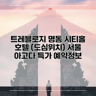 트레블로지 명동 시티홀 호텔 (도심위치) 서울 아고다 특가 예약정보