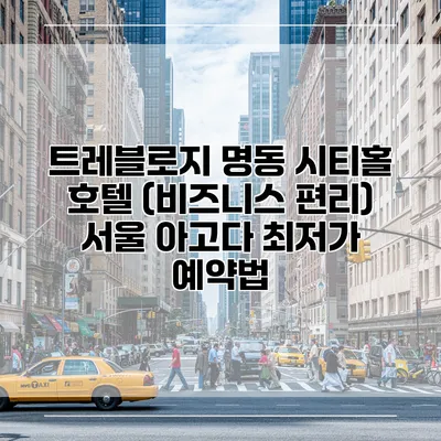 트레블로지 명동 시티홀 호텔 (비즈니스 편리) 서울 아고다 최저가 예약법