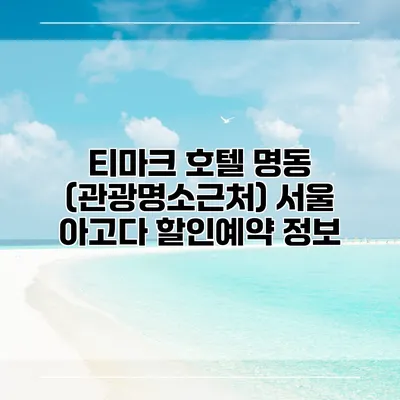 티마크 호텔 명동 (관광명소근처) 서울 아고다 할인예약 정보