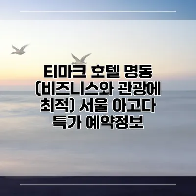 티마크 호텔 명동 (비즈니스와 관광에 최적) 서울 아고다 특가 예약정보