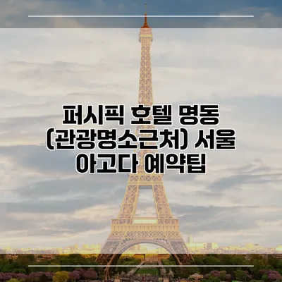 퍼시픽 호텔 명동 (관광명소근처) 서울 아고다 예약팁