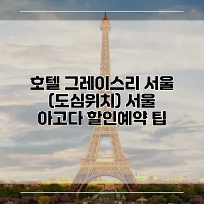 호텔 그레이스리 서울 (도심위치) 서울 아고다 할인예약 팁