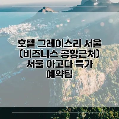 호텔 그레이스리 서울 (비즈니스 공항근처) 서울 아고다 특가 예약팁