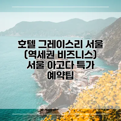 호텔 그레이스리 서울 (역세권 비즈니스) 서울 아고다 특가 예약팁