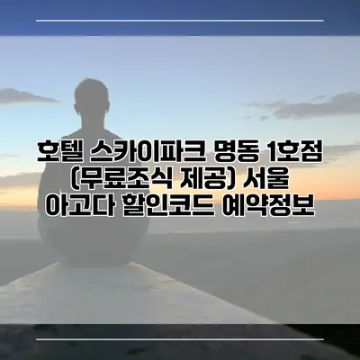 호텔 스카이파크 명동 1호점 (무료조식 제공) 서울 아고다 할인코드 예약정보