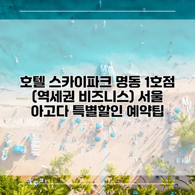 호텔 스카이파크 명동 1호점 (역세권 비즈니스) 서울 아고다 특별할인 예약팁