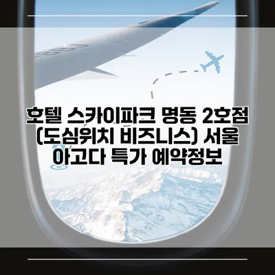 호텔 스카이파크 명동 2호점 (도심위치 비즈니스) 서울 아고다 특가 예약정보