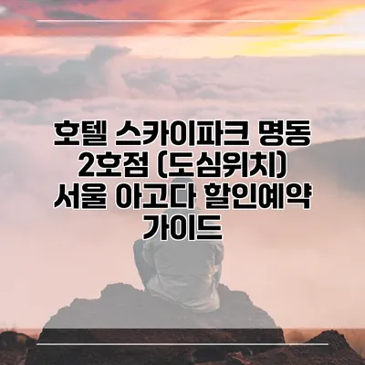 호텔 스카이파크 명동 2호점 (도심위치) 서울 아고다 할인예약 가이드