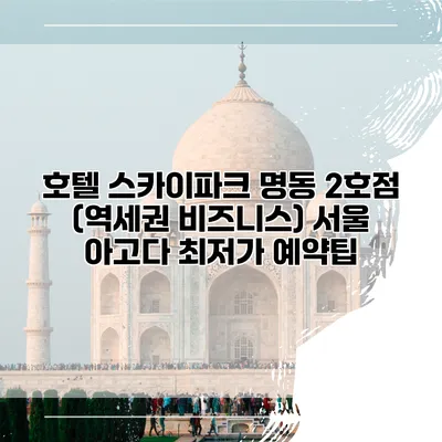 호텔 스카이파크 명동 2호점 (역세권 비즈니스) 서울 아고다 최저가 예약팁