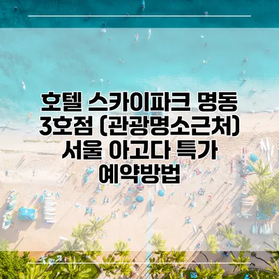 호텔 스카이파크 명동 3호점 (관광명소근처) 서울 아고다 특가 예약방법