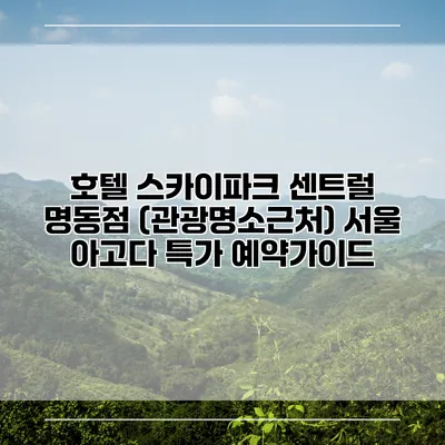 호텔 스카이파크 센트럴 명동점 (관광명소근처) 서울 아고다 특가 예약가이드