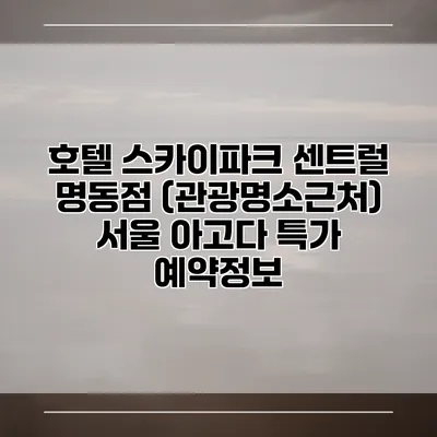 호텔 스카이파크 센트럴 명동점 (관광명소근처) 서울 아고다 특가 예약정보