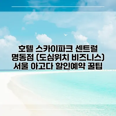 호텔 스카이파크 센트럴 명동점 (도심위치 비즈니스) 서울 아고다 할인예약 꿀팁