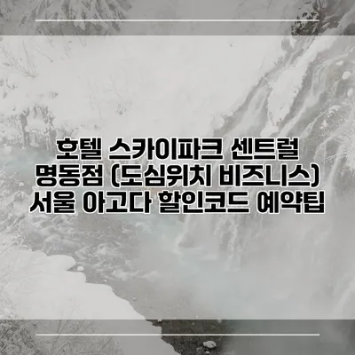 호텔 스카이파크 센트럴 명동점 (도심위치 비즈니스) 서울 아고다 할인코드 예약팁