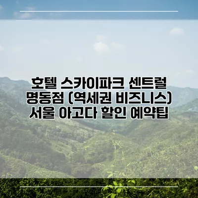 호텔 스카이파크 센트럴 명동점 (역세권 비즈니스) 서울 아고다 할인 예약팁