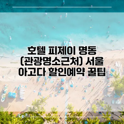 호텔 피제이 명동 (관광명소근처) 서울 아고다 할인예약 꿀팁